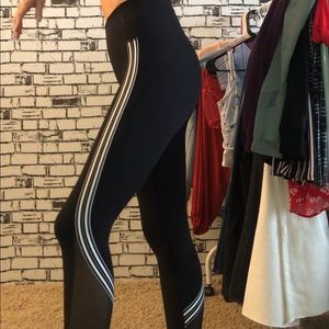 Black Striped Athleta Leggings